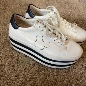 MOA | Master of Arts & Mickey Mouse White Platform Sneakers | Size 7.5